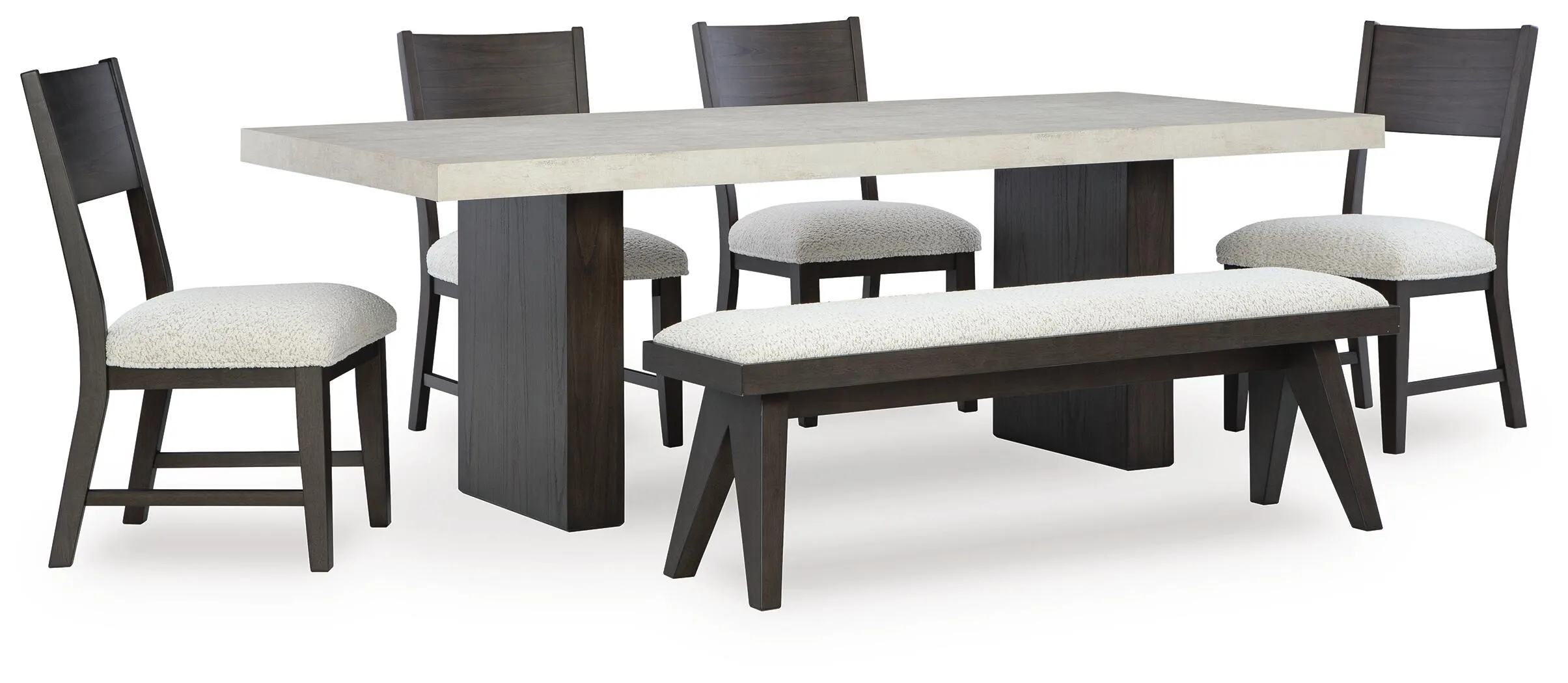 Westonfort Dining Table and 4 Chairs and Bench